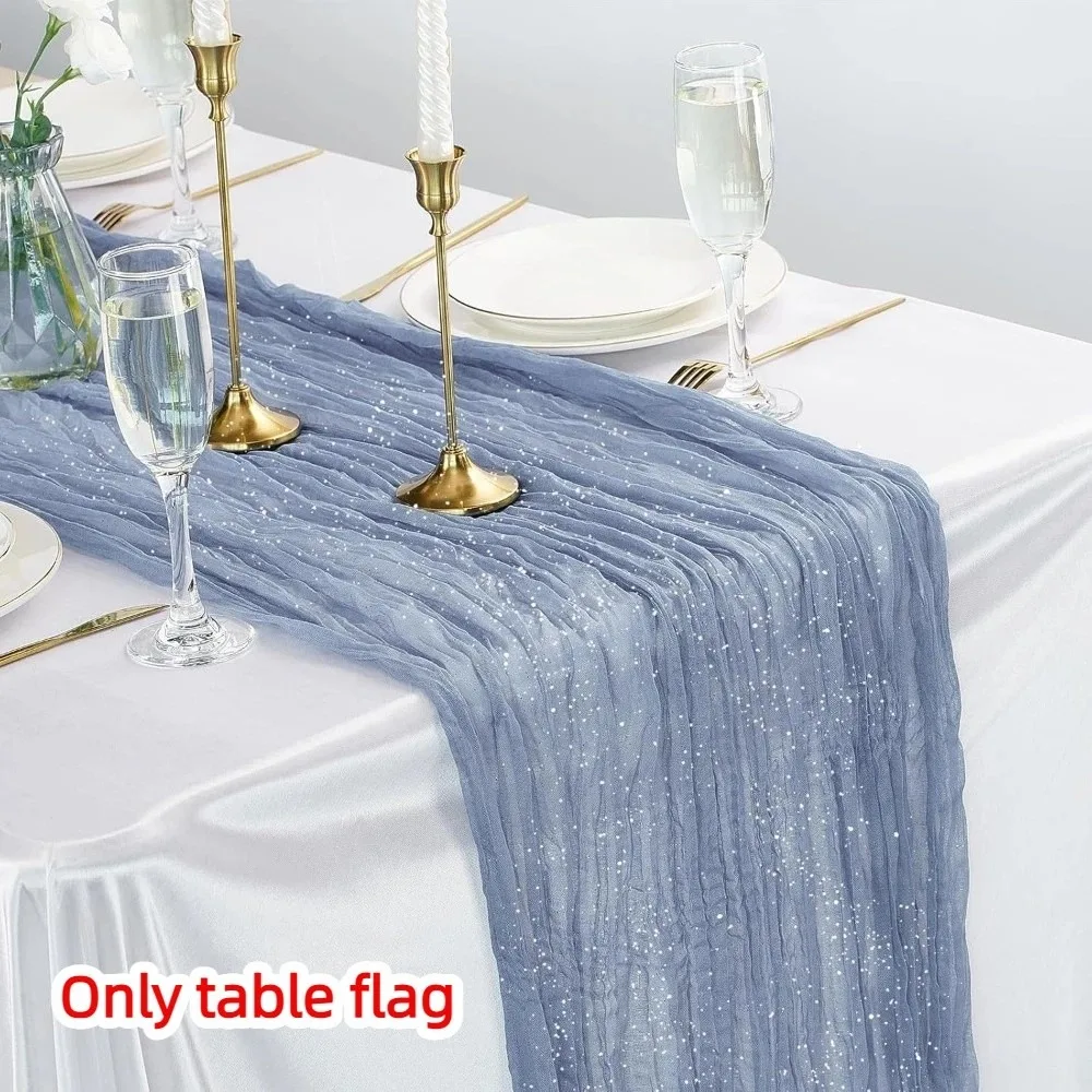 

Semi-Sheer Cheese Cloth Table Runner Fine Flash Shimmer Boho Rustic Gauze Vintage Multicolor Wedding Decoration Baby Shower