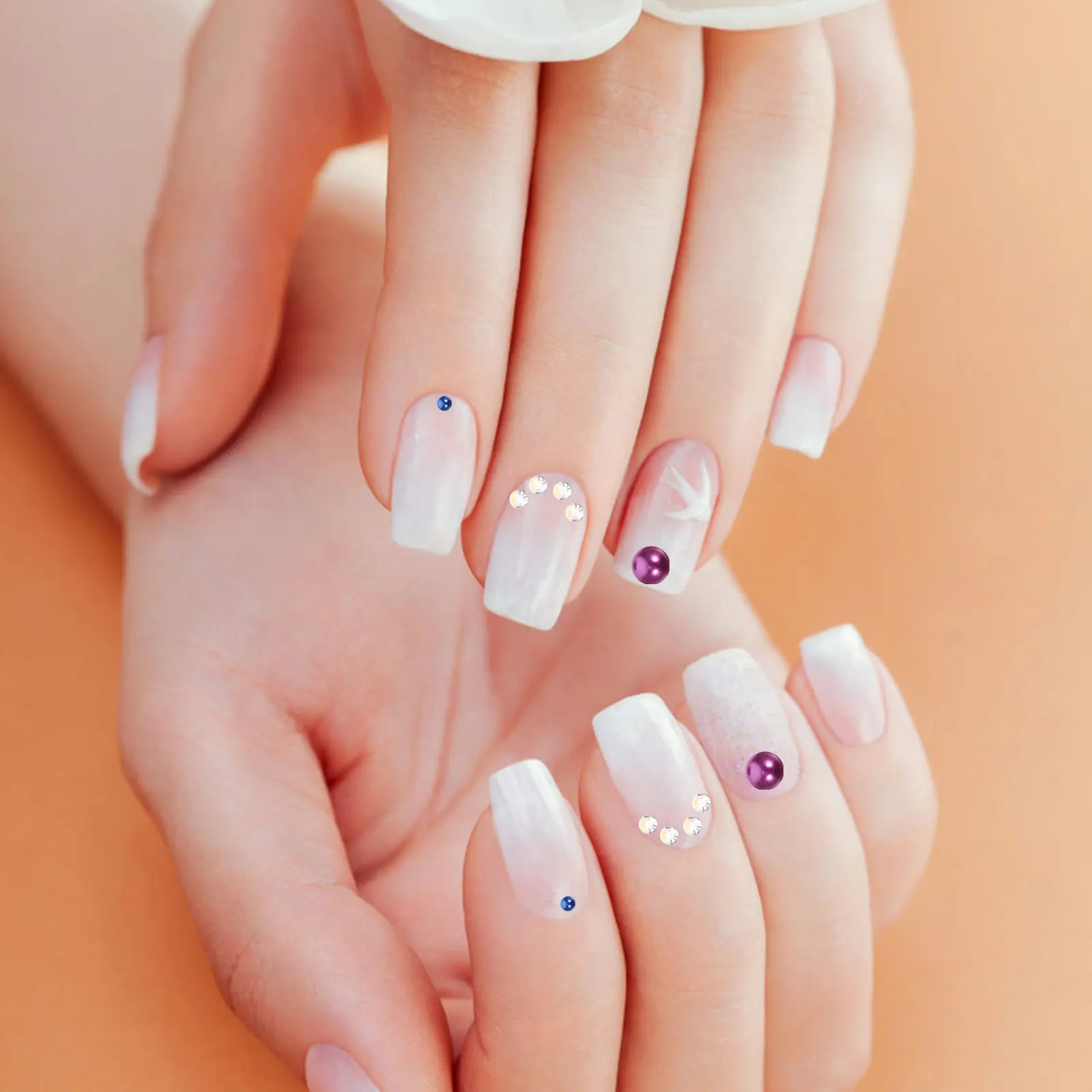 

Resin Pearl Nail Decals Drill Art Supplies Multifunction Decoration Charms Manicure Home Salon Practical