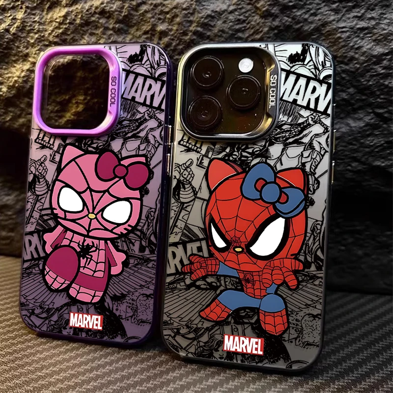 Marvel SpiderMan Hello Kitty Case for Samsung Galaxy A55 A35 A25 A15 A05 A05S 5G A13 A23 A12 A22 A32 A52 A52S A72 A51 A71 4G