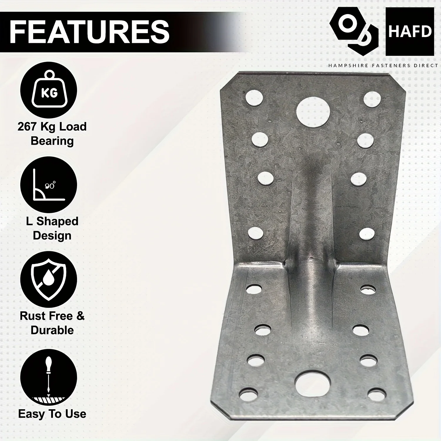 Set of 10, angle steel bracket frame, heavy-duty woodworking metal corner plates, galvanized for rust resistance and durability