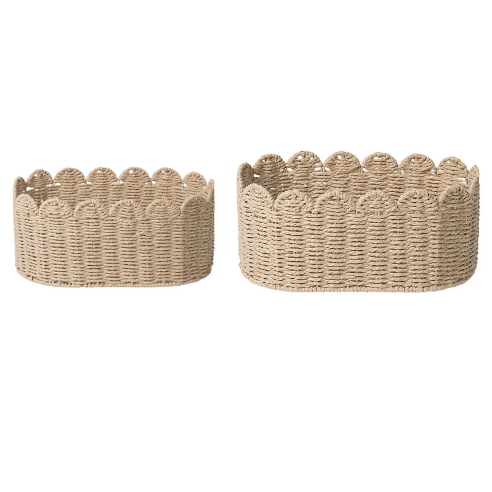 Handwoven Storage Basket Multifuctional Portable Paper Rope Organizer for Farmhouse Kithchen Tool Bedroom Living Room Countertop