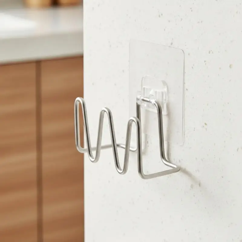 Stainless Steel Sink Drain Organizer Wall Mounted Quick Drain Kitchen Sponge Soap Storage Rack for Small Kitchen