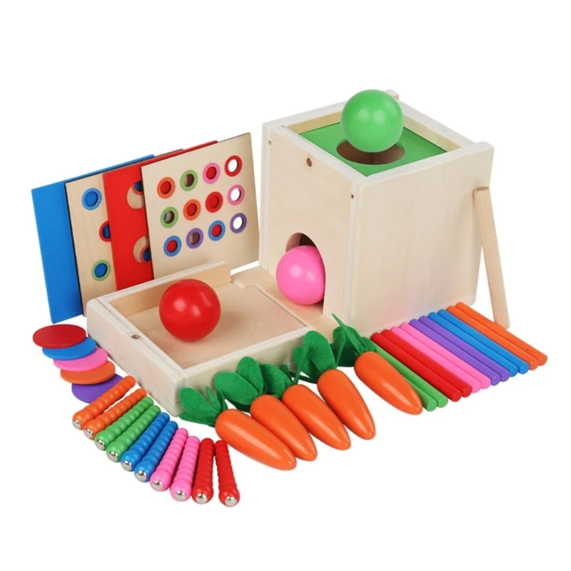 

Wooden Busy Box Color Cognition Montessori Plug Toy for Kindergarten 2 3 4