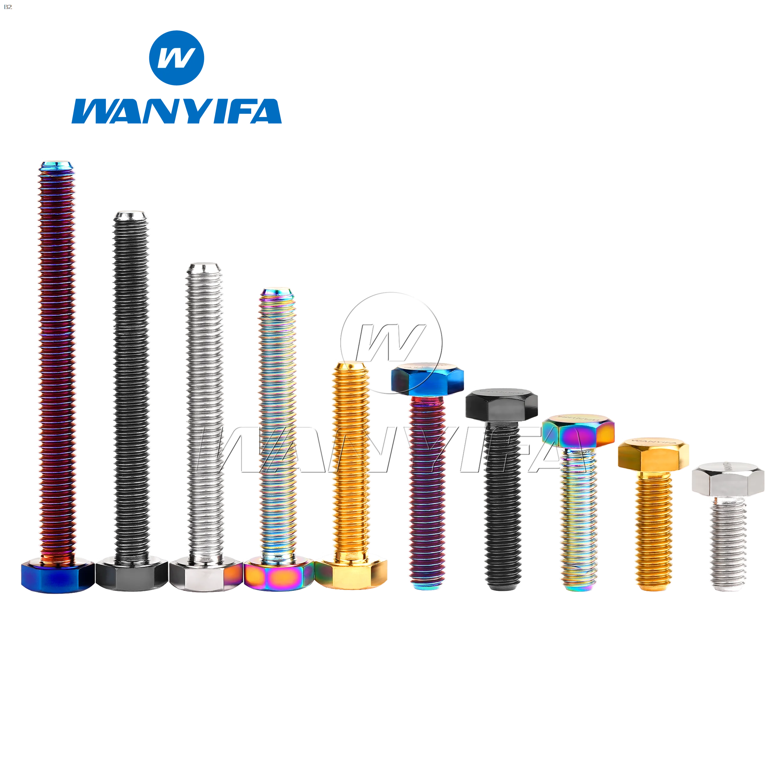 Wanyifa Titanium Bolt M6/M8/M10x10/15/20/25/30/35/40/45/50/55/60/65/70/75/80mm DIN933 External Hex Screw for motorcycle 10pcs