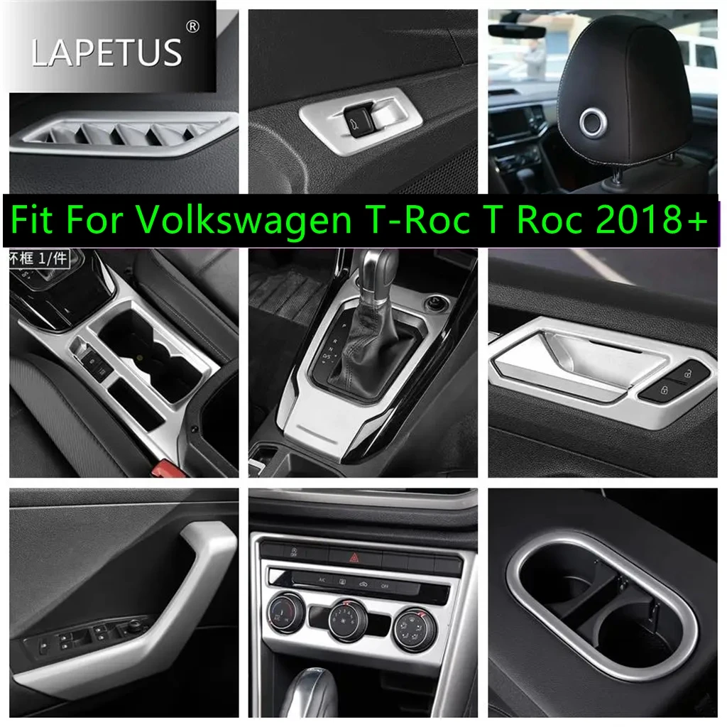 

Matte Pillar A / Water Cup / Gear Shift / Lights Control Panel Cover Trim For Volkswagen T-Roc T Roc 2018 - 2021 Car Accessories