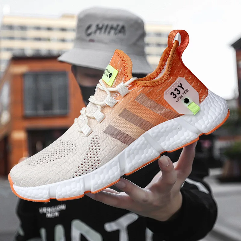 Men Casual Sports Shoes Breathable Lightweight Sneakers Anti-slip Flats Outdoor Running Walking Shoes Women Vulcanized Shoes