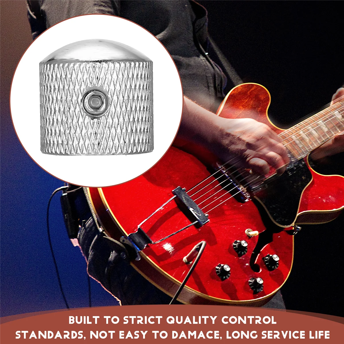 Qualité! Boutons de contrôle de vitesse de guitare, dôme de tonalité de Volume en métal avec vis pour Fender Strat Telecaster Gibson LP électrique 4 pièces