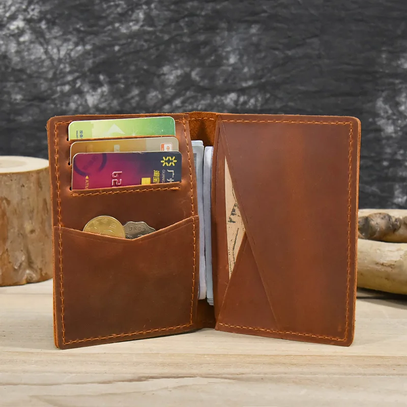 Vintage Leather Driver License Wallet Men Women Genuine Leather Slim Wallet Organizer Cover Male Female Minimalist Card Holder