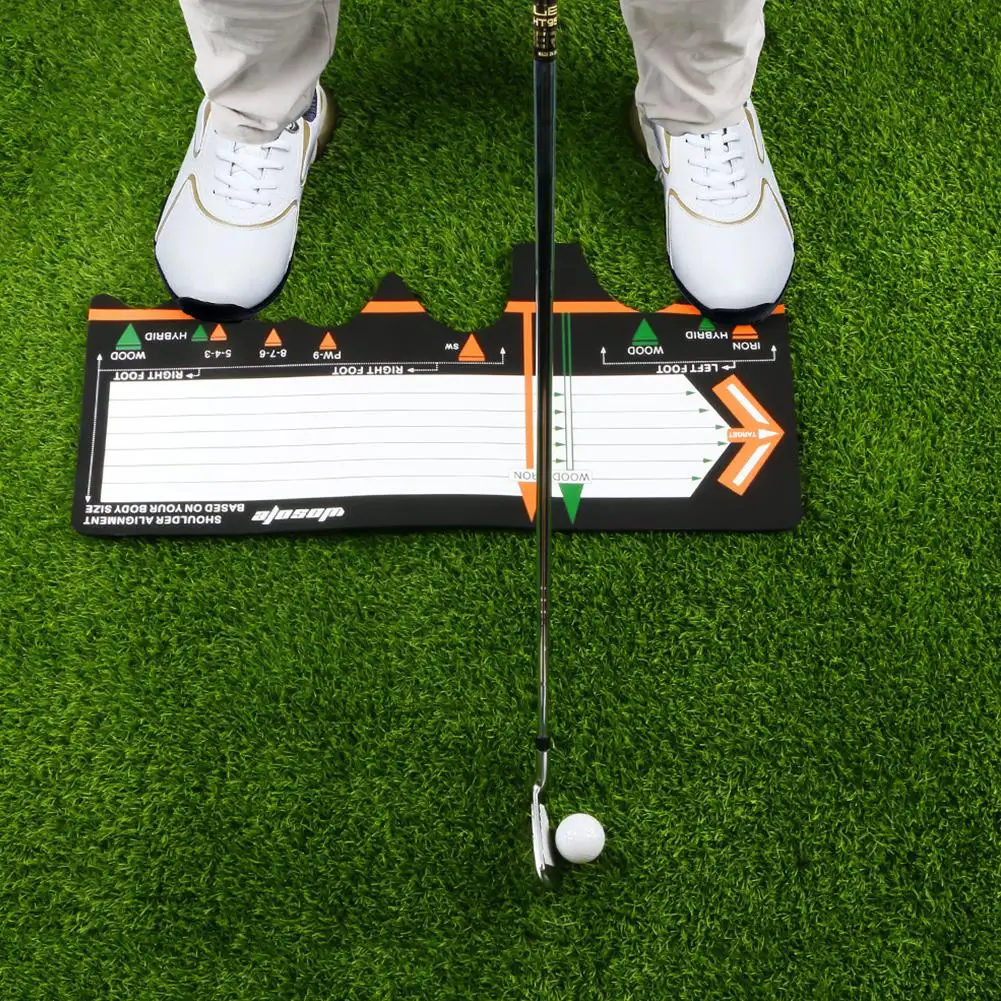 Golf Swing Standing Mat Portable Golf Practice Putting Trainer Mat Beginner Position Assist Pad Position Correction Trainer