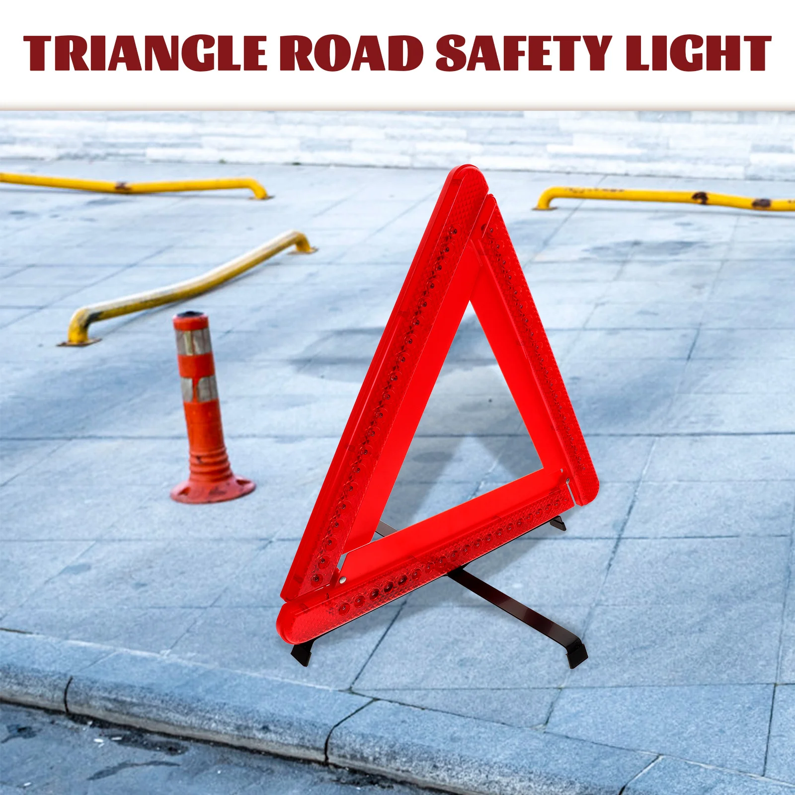 

Emergency Warning Triangle Reflective Safety Light LED Night Visibility Foldable Stand Emergency Warning Triangle Stands