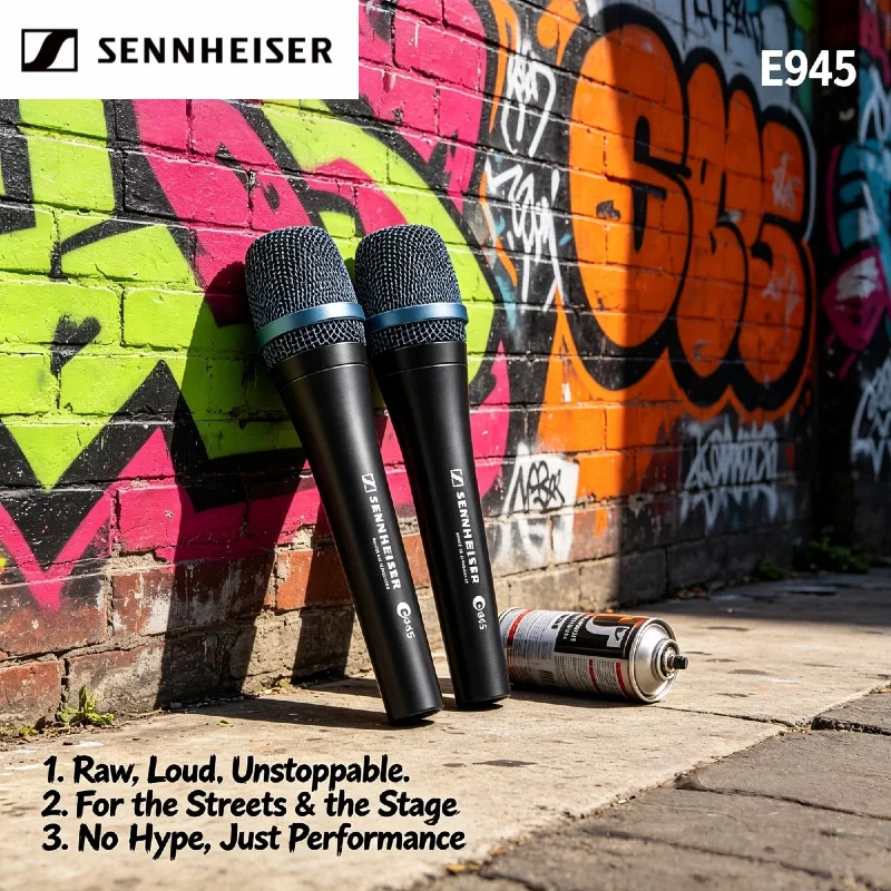 

Динамические микрофоны Sennheiser E945, суперкардиоидные, для живого вокала, проводные, профессиональные, для сцены, комплект из 2 шт., горячая распродажа