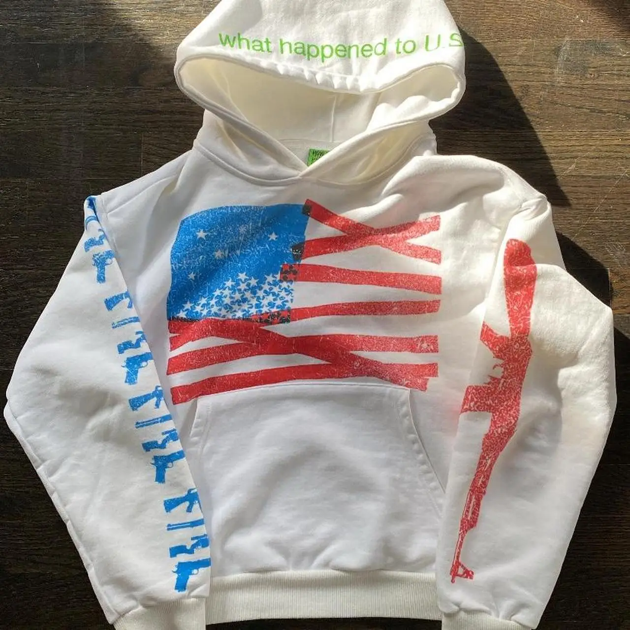 

New national flag pattern printed punk 2000 retro gothic hooded jacket street hip-hop loose hooded sweatshirt Y2K clothing