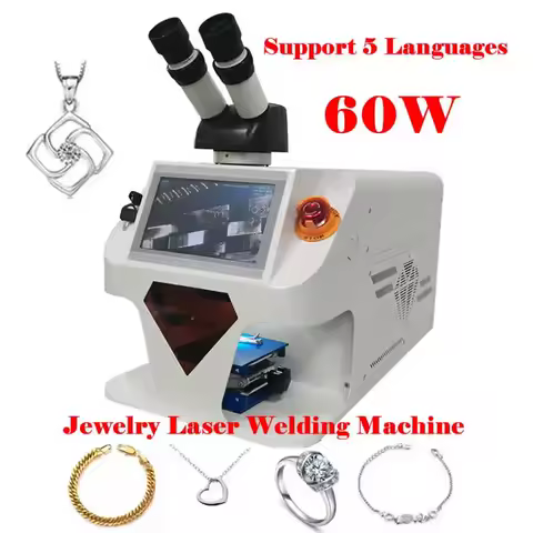 Jewelry Laser Spot Welding Machine 60W Touch Screen Control Micro Soldering for Gold Silver Chain Ring Pendant