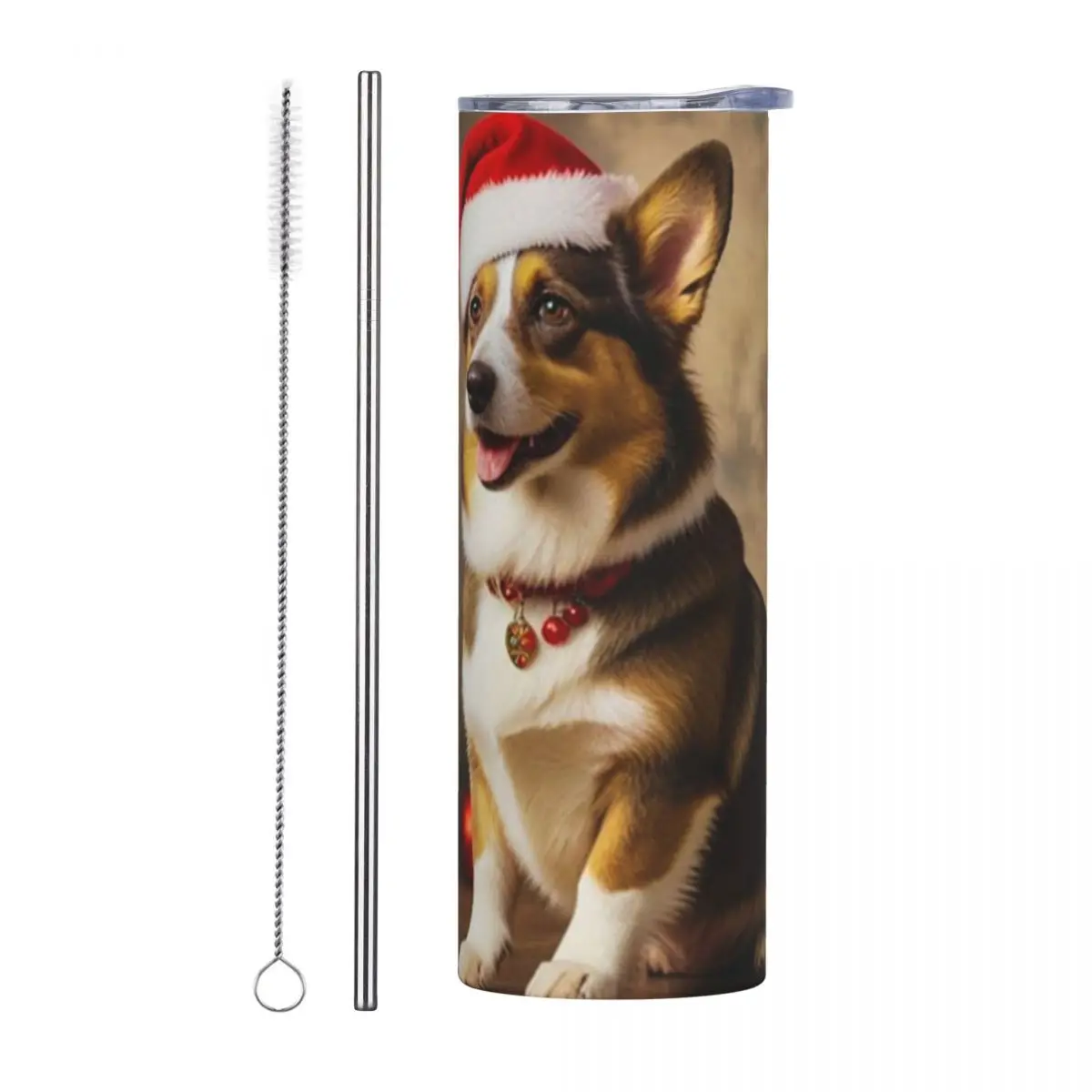 Cardigan Welsh Corgi Dog Christmas Stainless Steel Tumbler Vacuum Insulated Mugs Thermal Cold Cups Straw With Lid 20oz