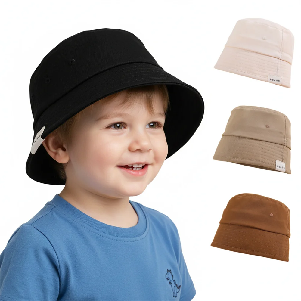 Neue Frühling Sommer Baby Sonnenhut Einfarbig Jungen und Mädchen Eimer Hüte Outdoor-aktivitäten Kappe Strand UV Schutz Hut für Kinder