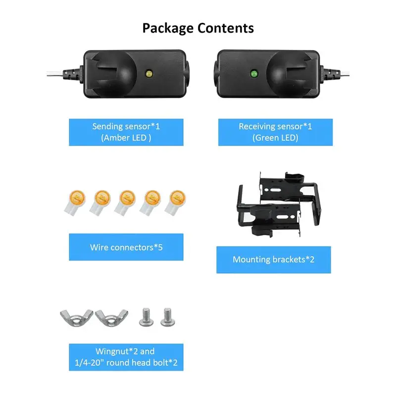 ABKN Garage Door Safety Sensor Eyes Replacement for Liftmaster for Sears Chamberlain with Brackets, 10 Pcs