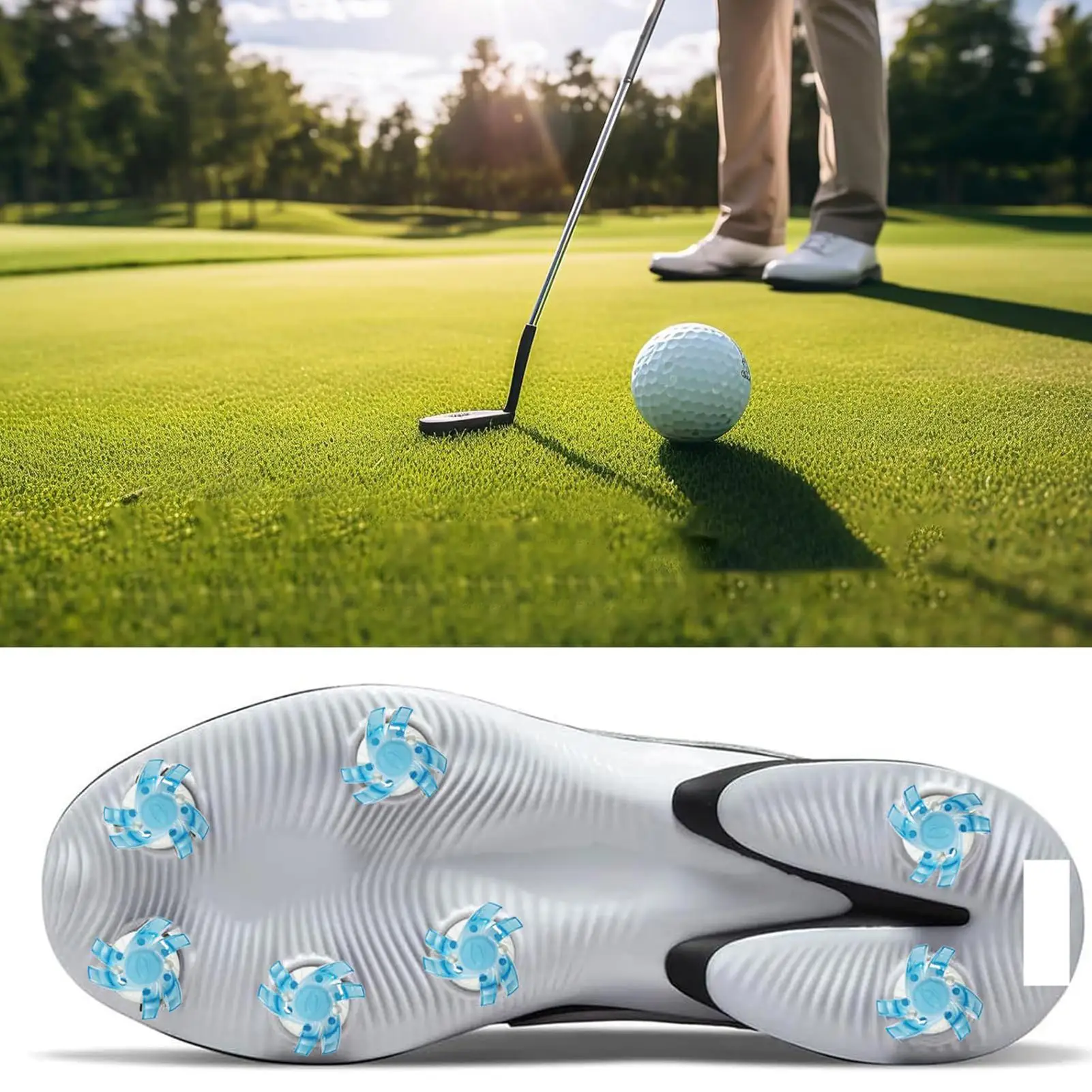 Golf Spikes Footwears 12 Pieces Golf Shoe Spikes Golf Cleat Quick Twist Golf Spikes Golf Cleats Portable Wrench Screw For Golf