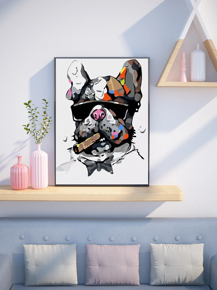 CHENISTORY – Kits de peinture par numéros sans cadre, 40x50cm, chiens peinture à la main, peinture sur toile, calligraphie pour décoration de maison, Arts