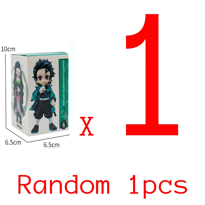 Figura de dibujos animados de Anime Demon Slayer Tanjiro Kamado Nezuko, caja ciega, modelo de estatua, adorno, caja de regalo sorpresa, figura de colección, 6 uds.