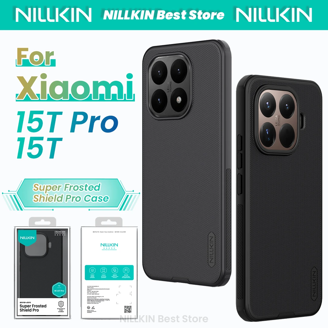 

Чехол Nillkin для Xiaomi 15T Pro/15T с текстурированным покрытием из ТПУ + ПК, четыре угла, подушка безопасности, защита от отпечатков пальцев, супер матовый чехол Shield Pro