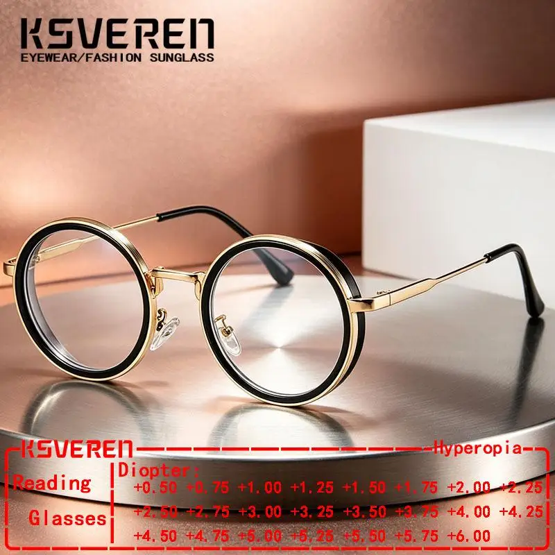 Anti Blue Light Circural Clear Reading Glasses Men Women Prescription Computer Optical Presbyopic Eyewear Customize Diopter