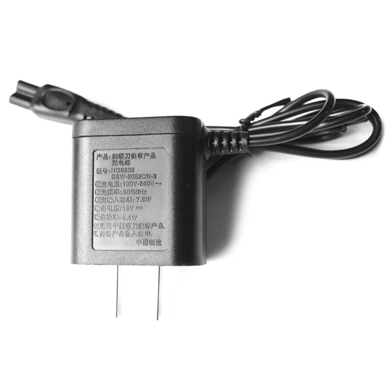 Plugue parede para barbeador elétrico, adaptador carregador para hq8505 hq6070 hq6075 hq6090 rq1150 rq1180, envio