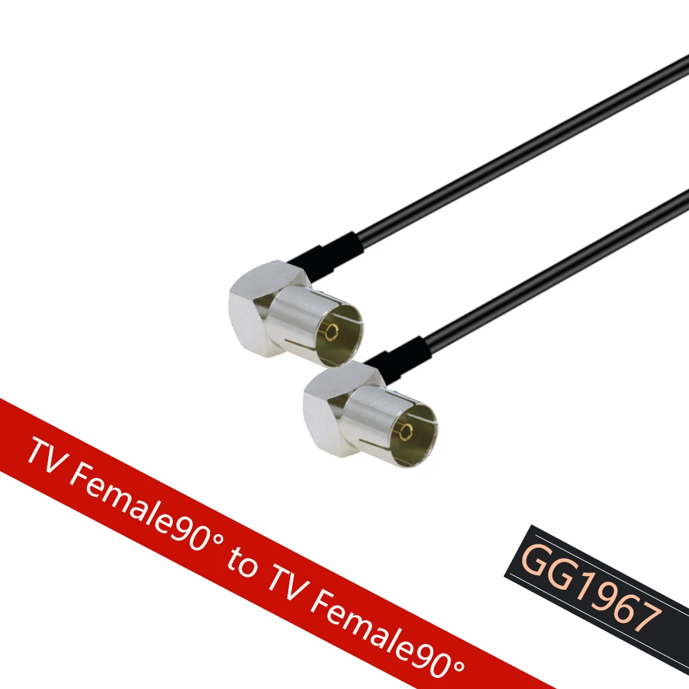Cabo coaxial aéreo da tevê do rf do cabo coaxial do rf da trança rg174 macho de 90 graus ao adaptador fêmea do cabo 50 ohm da antena do satélite
