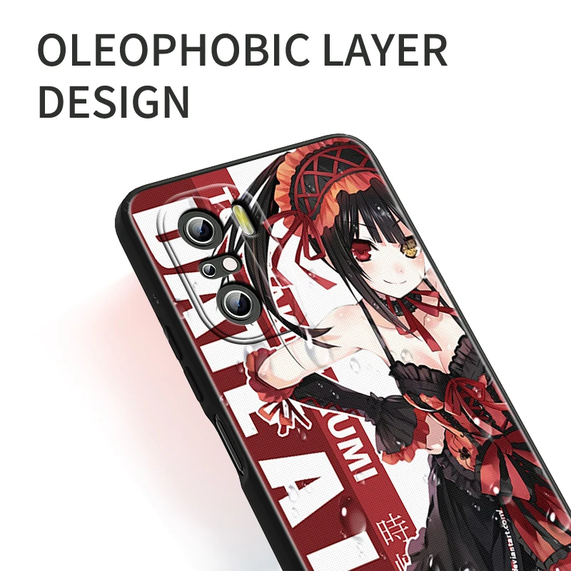 Anime DATE A LIVE For Xiaomi Redmi Note 12 11E 11S 11 11T 10 10S 9 9T 9S 8 8T Pro Plus 4G 5G Black Phone Case