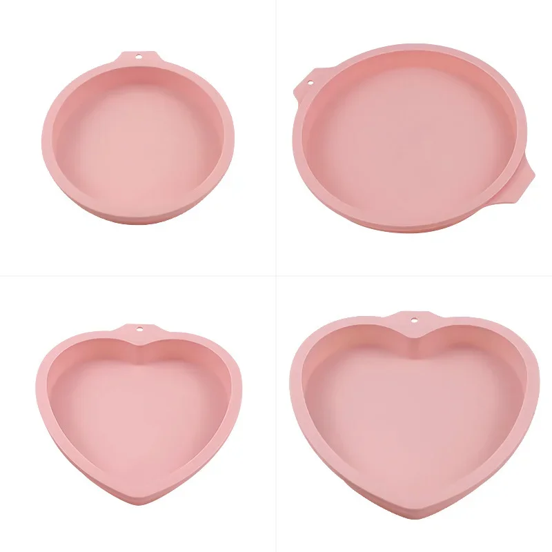 Heart-shaped Rainbow Cake Pan Silicone Mold Round Chiffon Layer Cake Mold Baking Baking Pan Mold Baking Accessories