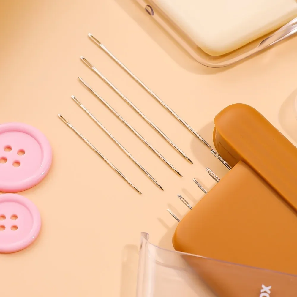 Caja de agujas de coser magnética con aguja, portátil, 5 tamaños, agujas de bordar, estuche de almacenamiento magnético, accesorios de costura artesanales DIY para el hogar