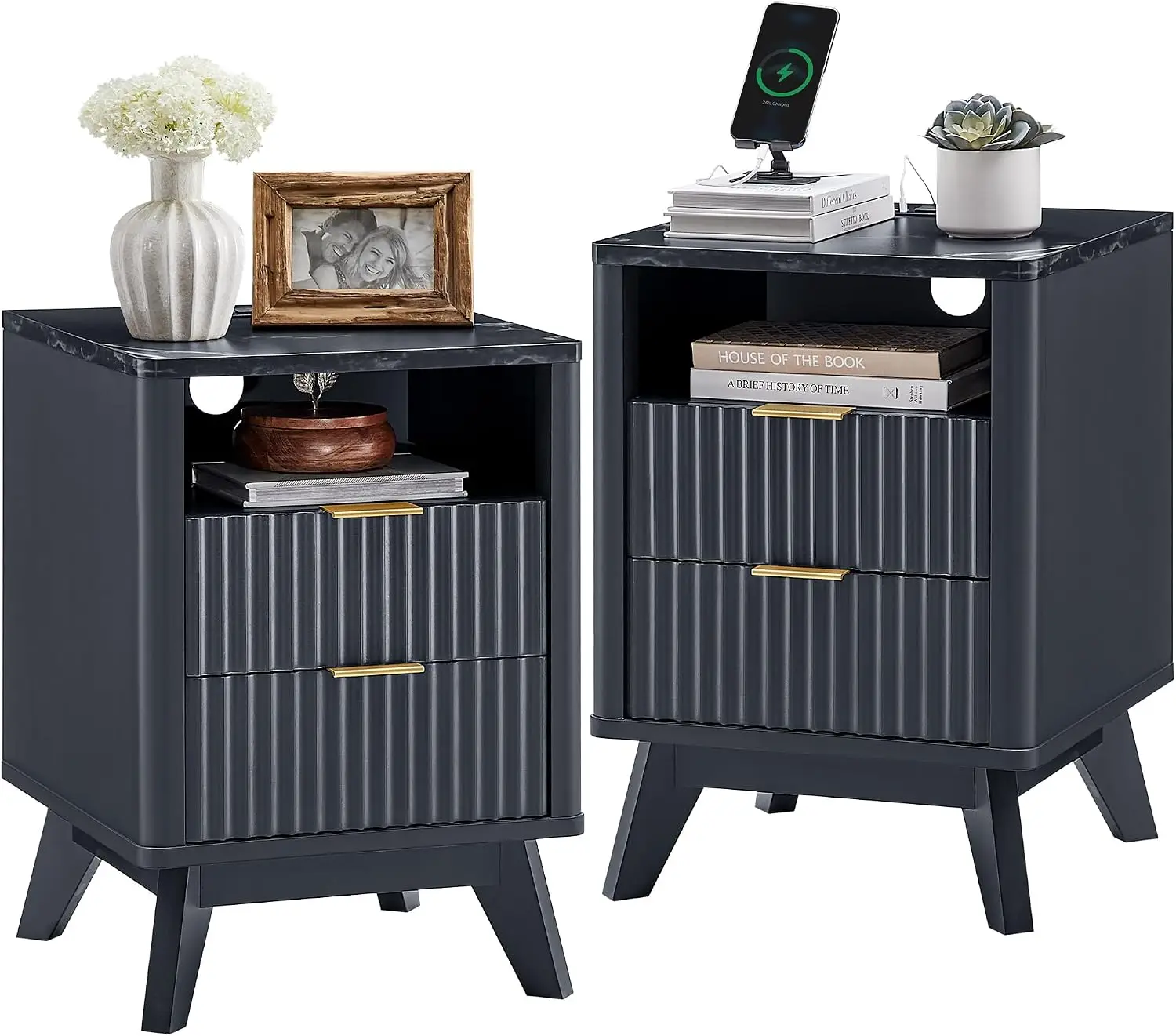 Fluted Marble Nightstands 7