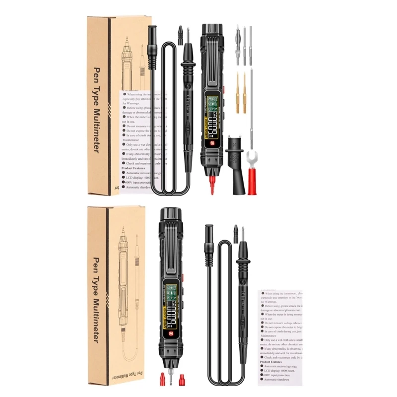 

Pen Type Digital Multimeter Tester 6000 Counts Non-Contact Voltmeter Test with Resistance Continuity Capacitance