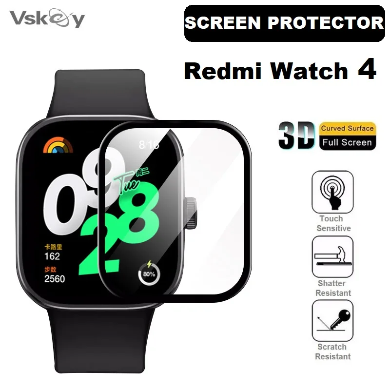 

100PCS 3D Curved Soft Screen Protector for Redmi Watch 4 Smart Watch Full Coverage PMMA Protective Film