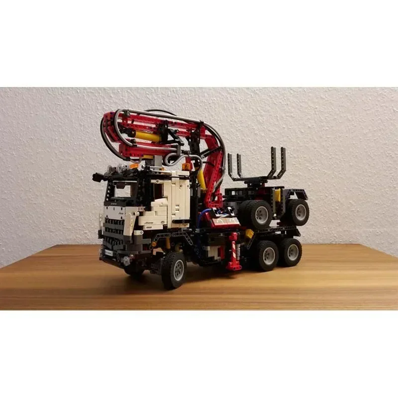 MOC-5890 Transport de fret Long camion en bois modèle de construction 2926 pièces MOC créatif garçon enfants anniversaire bloc de construction jouet cadeau