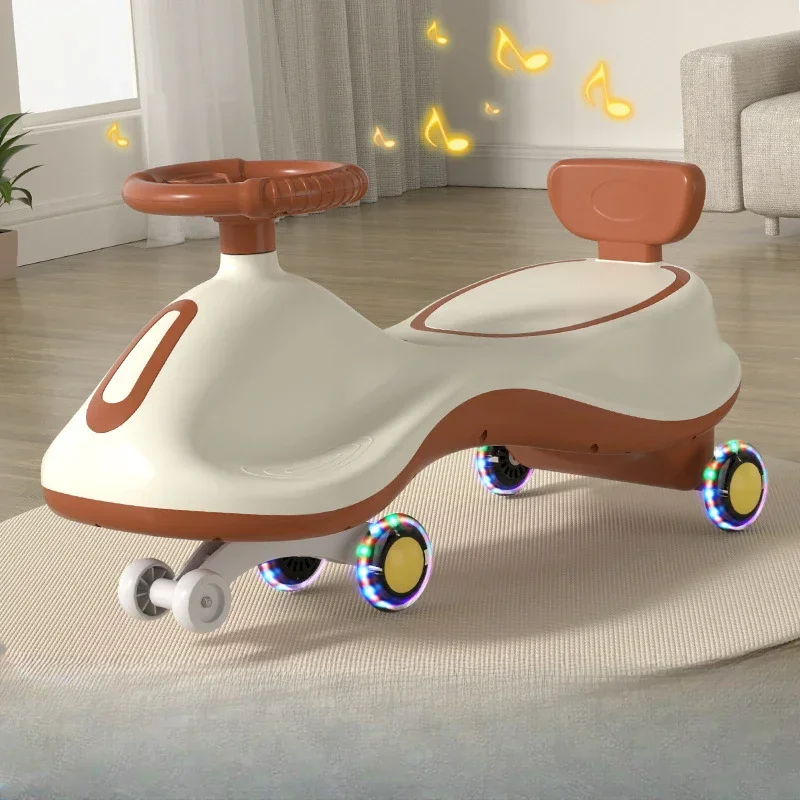 

Children's Four-wheel Sliding Swinging Universal Anti Rollover Silent Flashing Wheels Music Lights Sturdy Durable Anti Slip