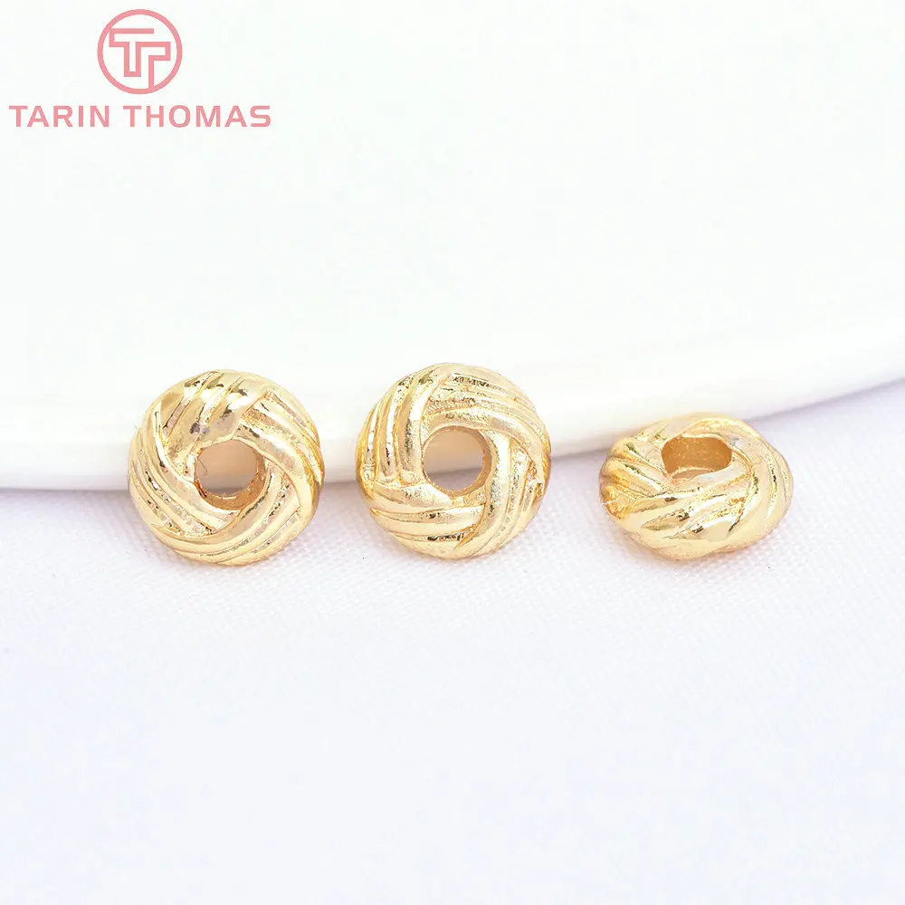 (6906) 20 قطعة 6x2.5 مللي متر 18 كيلو الذهب اللون النحاس الأناناس عقدة الحاجز الخرز جودة عالية Findings بها بنفسك النتائج مجوهرات اكسسوارات بالجملة