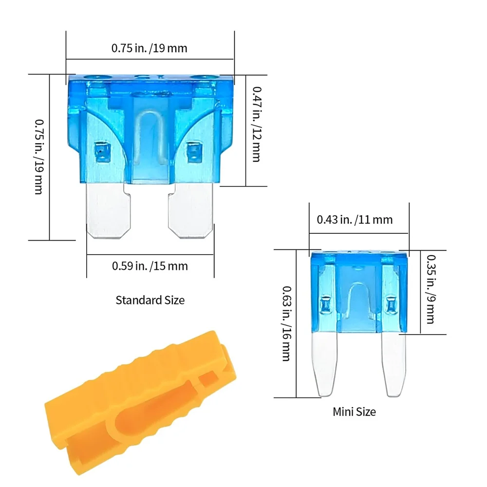 140 Pcs Fuses Assortment Kit, Standard&Mini Blade-Type Fuse 5A/7.5A/10A/15A/20A/25A/30A for RV/Truck/Motorcycle/Boat Accessories