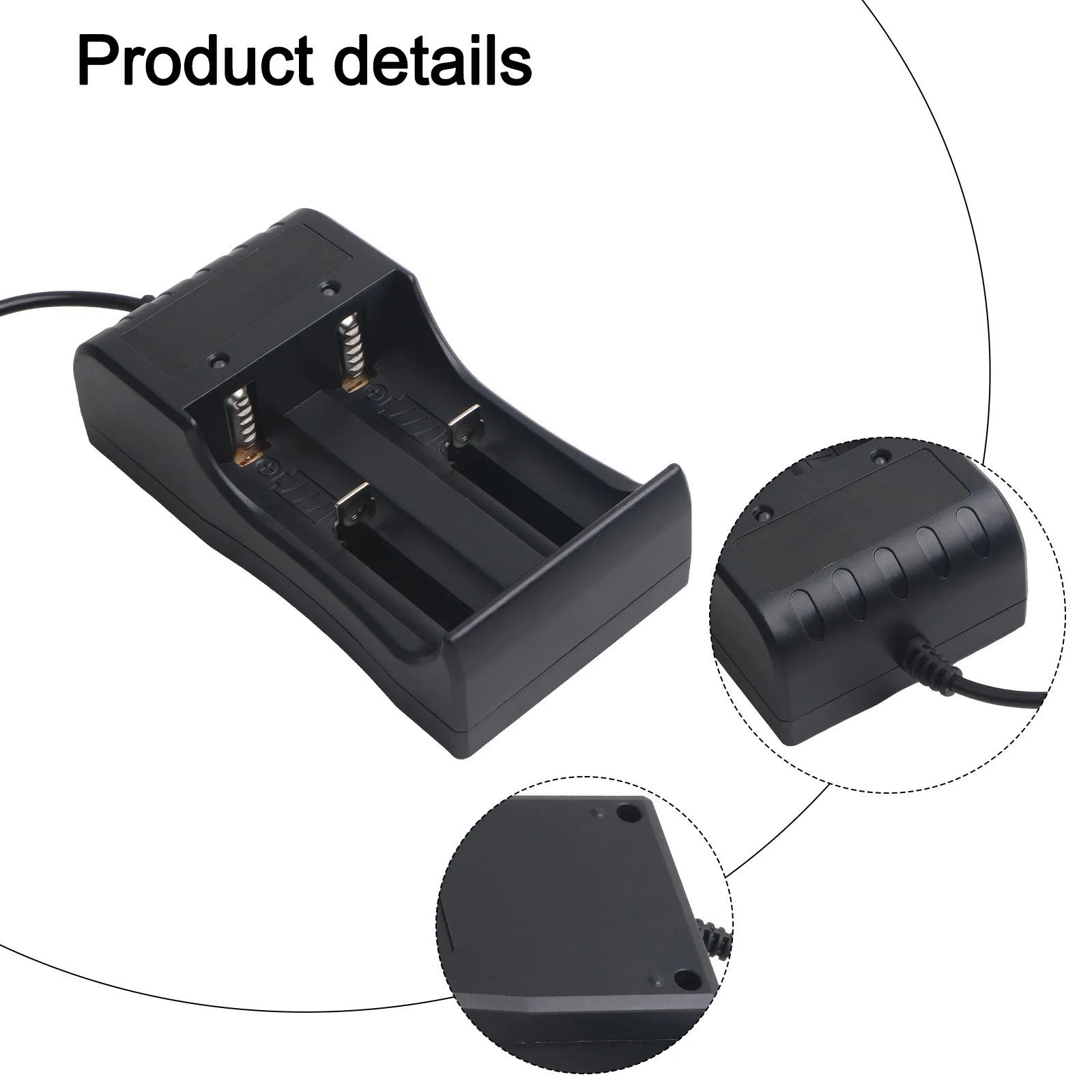 Компактное зарядное устройство USB для зарядки с двумя слотами для 14500 и других литий-ионных аккумуляторов с индикаторной подсветкой