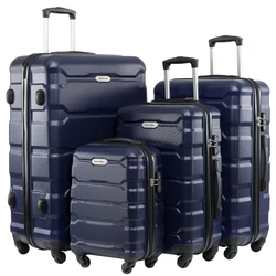 4PCS luggage sets suitcase on wheels Women spinner rolling luggage ABS travel suitcase set hardside trolley luggage case bag