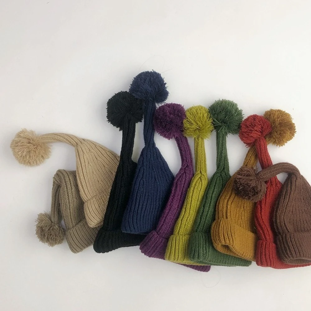 

Новая шерстяная шапка для детей 1-6 лет на осень и зиму для мальчиков и девочек, модная вязаная шапка с закрученными краями, теплый чехол