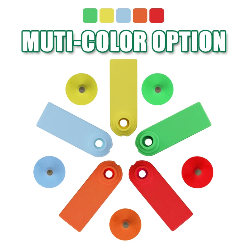 100 Buah Label Telinga Kambing Domba Tanpa Kata-kata 5 Warna Anting Penanda Ternak Pertanian Plastik Peralatan Identifikasi Hewan Sapi Babi