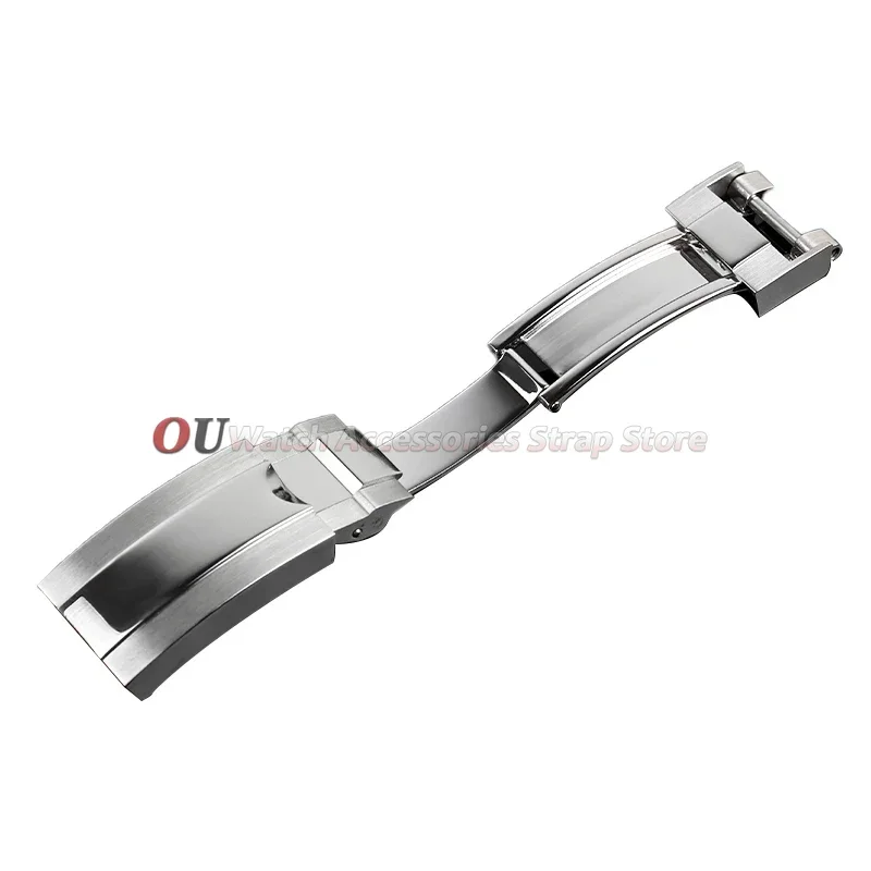 9mmx16mm Stainless Steel Deployment Clasp for Rolex Submariner Oysterflex Daytona GMT Watch Band Double Safety Fold Watch Buckle - view 4