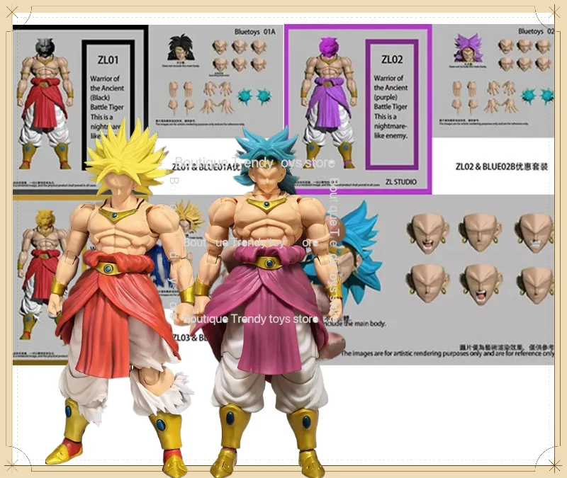 

Broly Anime Action Figure Dragon Ball Ancient Tiger Warrior Shf Broly Figurine Collectible Model Gifts Toys