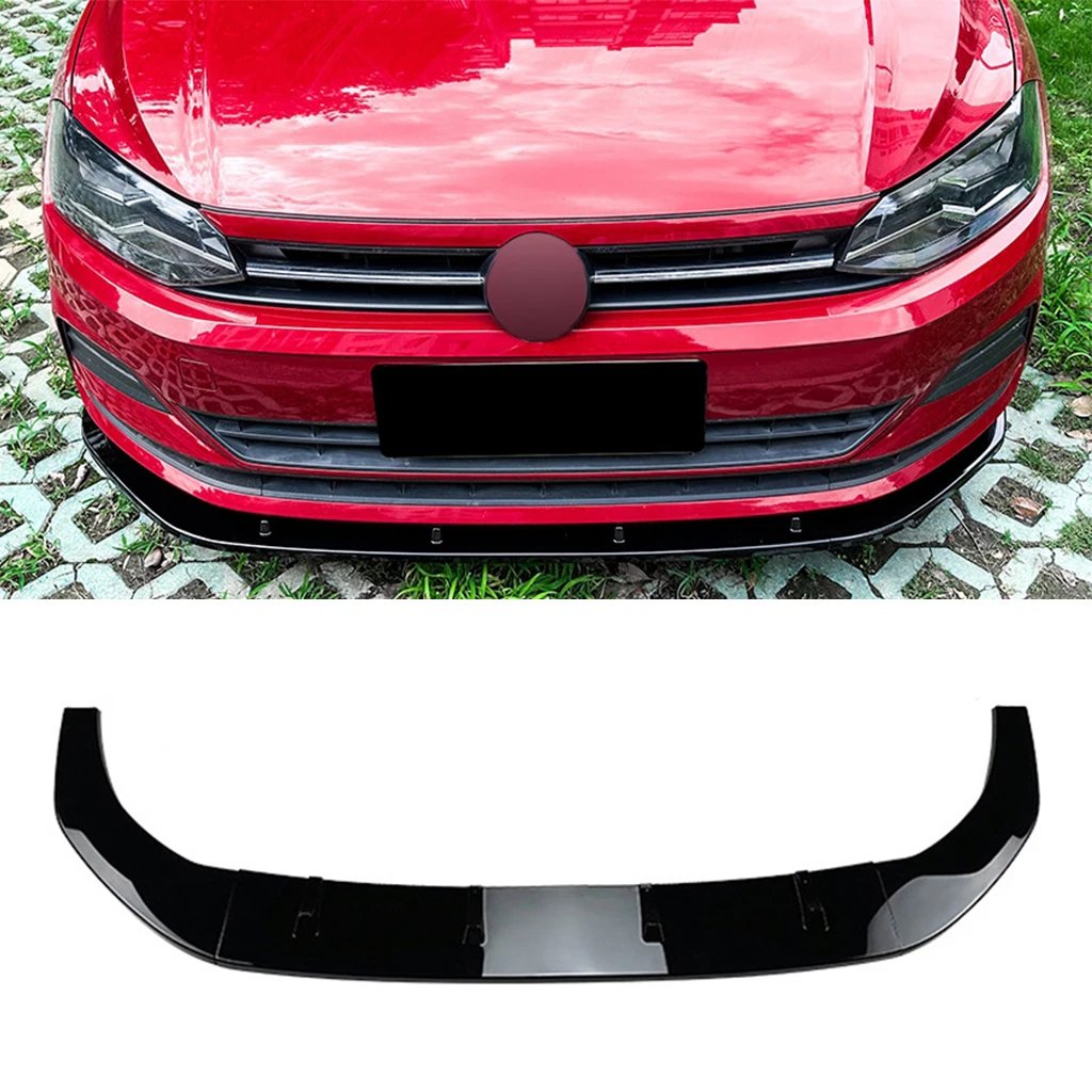 

Front Bumper Lip Spoiler Diffuser Splitters Body Kit Aprons Cover Guard Trim For Volkswagen Polo MK6 2018+