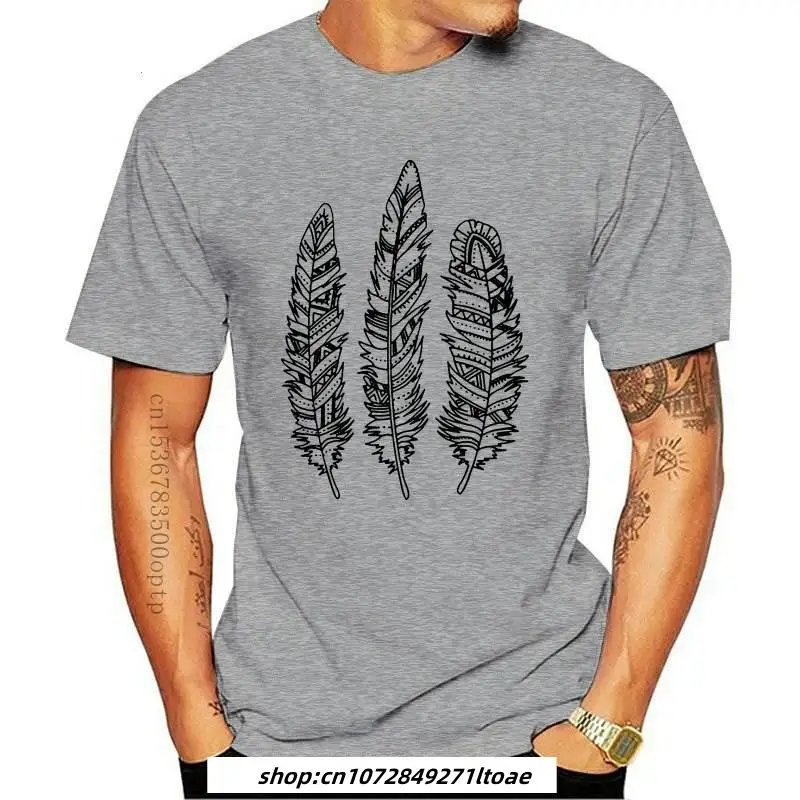 

Mens Clothing JCGO Women Summer Feather T-shirt Female Loose Casual Short Sleeve Cotton t-shirts Plus Size Cool Lady Tee Shirts