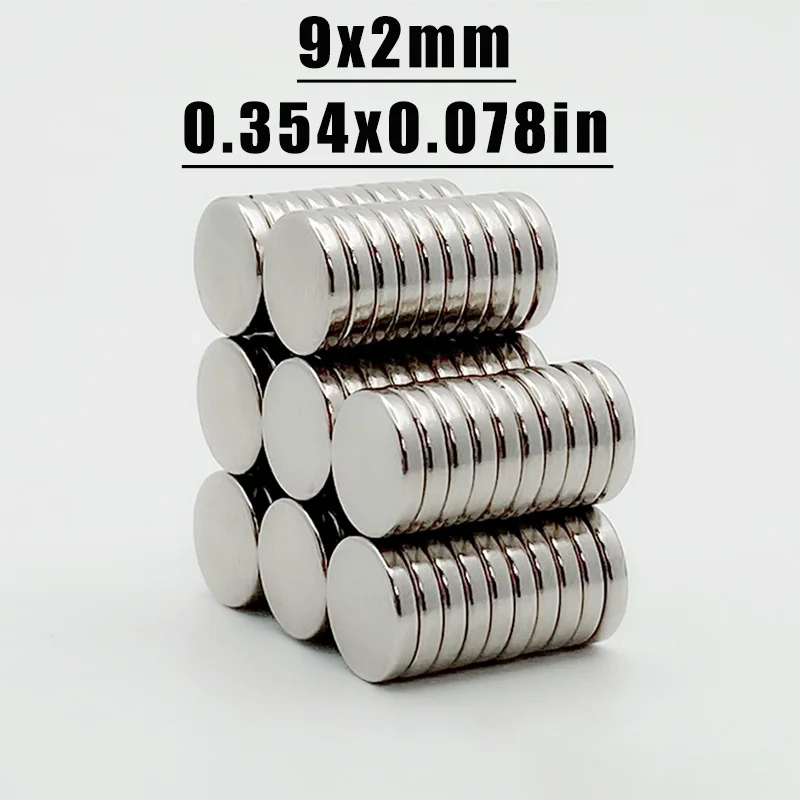 20-500pcs 9x2mm Magnet Neodymium Magnet N35 NdfeB Round Shape 9*2 Magnet Accessory Permanent Magnetic Imanes Fridge Diy Magnets