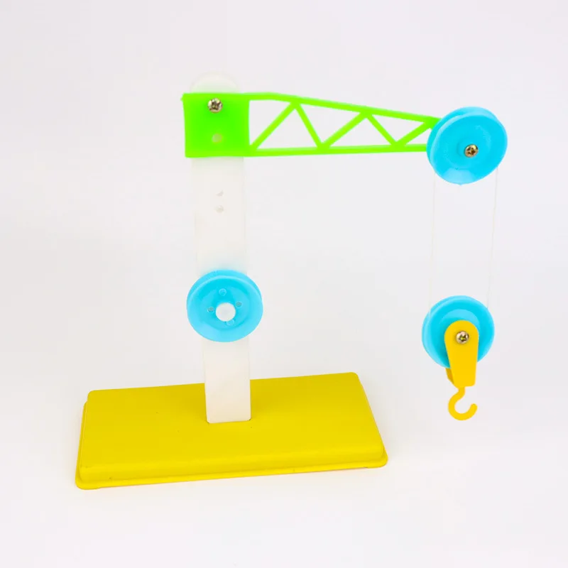 Physics STEM Technology Gadget Teaching Aids Kids Science Toys Pulley Crane Model Educational Toys for Children DIY Craft