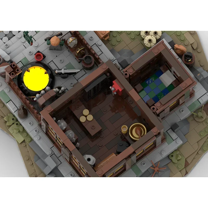 Magical Rings Movie YcMoc Building Blocks Blacksmith`s House Model Technology Bricks DIY Medieval Times LOTR Castle Toys