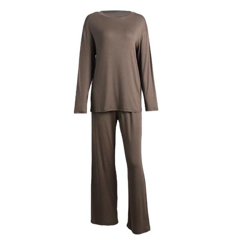 

Crew Neck Long Sleeves Trousers Pajamas Set European and American Autumn Winter New Loose Pajamas Foreign Trade Loungewear Women