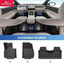 Para Xpeng G6 alfombrillas de coche revestimiento de carga almohadilla para maletero TPE 3D alfombrilla para pies impermeable juego de bandejas inodoras negro